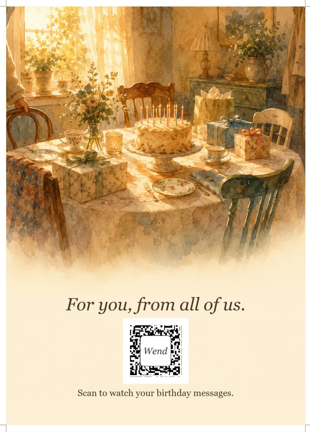 The Wend Celebration Frame insert: For you, from all of us